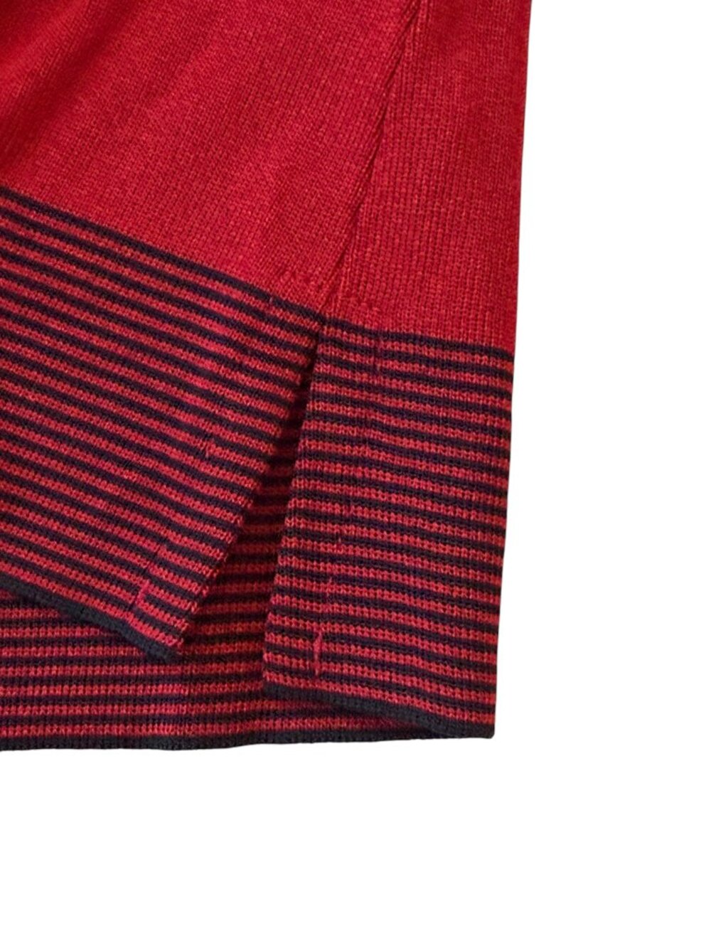 NWOT Exclusively Misook Women Knit Jacket Cardigan Long Sleeve Red Black Trim 1X - Picture 7 of 10
